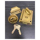 Vintage surface-mounted lock & keys