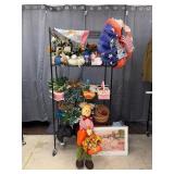 Holiday decorations rack lot