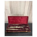 vintage velvet drafting case & protractors