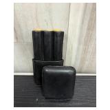 Black leather cigar case