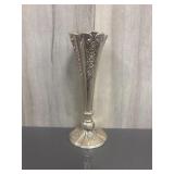 Silver colored decorative bud vase