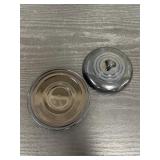 Set of small black Hazel-Atlas plates & lid