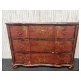 Vintage red wooden dresser