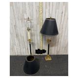 vintage brass colored candlestick buffet lamps