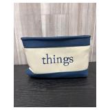 Blue & white Canvas storage tub