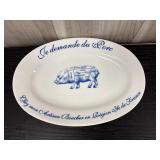 vintage Williams Sonoma 'Je Demande du Porc' oval