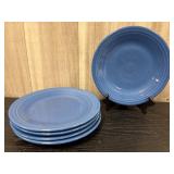 5 Fiesta wear blue dinner plates