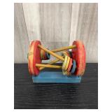 vintage wooden educational roller rattle toy