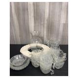 Glass entertaining dishes lot