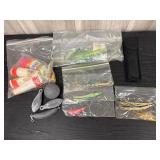Fishing lures, weights, and bobbers lot
