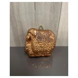vintage copper sheep or lamb mold