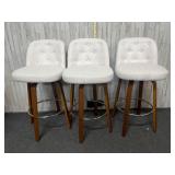 3 Bekrvio 26' button-tufted linen swivel counter s