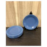 6 fiesta wear blue dessert plates