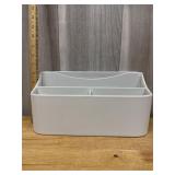 White multi compartment desk organizer