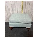 light blue rectangular upholstered ottoman