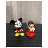vintage Mickey Mouse & Flamenco dancer figurines