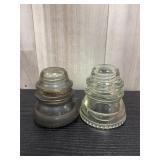 vintage Hemingway clear glass insulators
