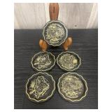 vintage black & gold State coasters