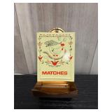 Cute vintage tin match holder