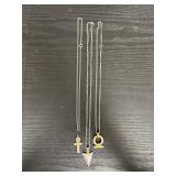 Silver Colored chain necklaces with charms