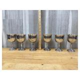 Reed & Barton six matching silver colored goblets