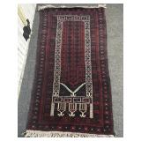 vintage hand-knotted Afghan Baluch prayer rug