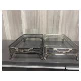 Pair of silver plated casserole dish
