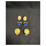 3 pairs of clip on earrings