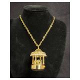 Vintage carousel watch necklace pendant