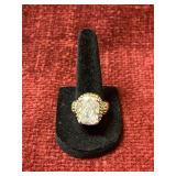 Two-tone statement ring with Silver band