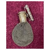 Vintage gold-colored metal mesh coin purse