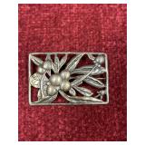 vintage rectangular sterling silver pin