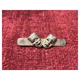 vintage Silver Comedy and Tragedy Theater Masks Ti