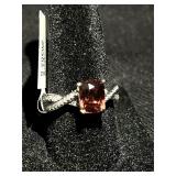 2.74CT Zircon & 0.20CTS Diamond Ring