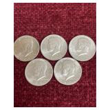 Set of 5 1971 U.S. Kennedy Half Dollars
