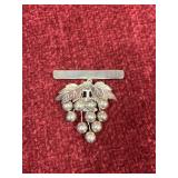 sterling silver grape cluster brooch/pin