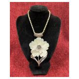 vintage Napier Silver flower necklace