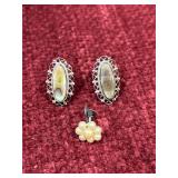 Silver screw-on earrings
