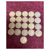 21 vintage U.S. Lincoln Wheat Pennies