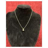 Sterling Silver necklace with 14K Gold pendant