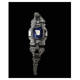 Platinum 4.31CTW Sapphire and 2.69CTW Diamond Brac