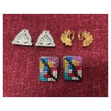 3 pairs of clip on earrings