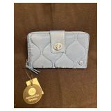 Samantha Brown blue quilted wallet