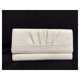 white leather Coach Soho pleated wallet