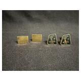 4 vintage gold-tone cufflinks