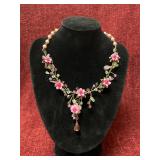 ethereal gold-tone floral necklace