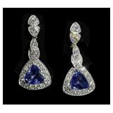 4.23CTS Tanzanite & 2.93CTS Diamond Earrings