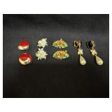 4 pairs of clip on earrings