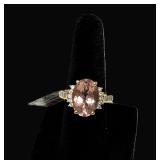 14K Rose Gold 5.00CTW Morganite Beryl & 0.40CTW Di