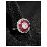 1.99CT Ruby & 1.10CT Diamond Ring
